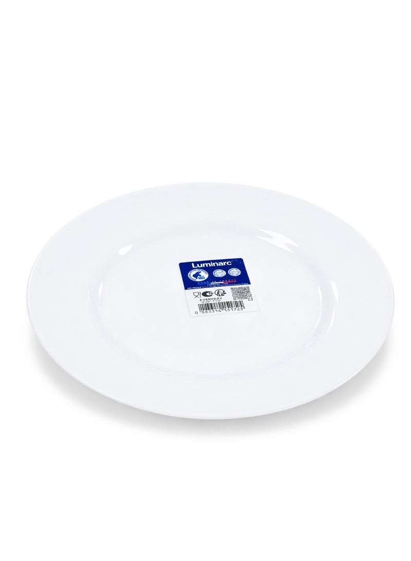 Luminarc White Ceramic Dinner Plate 24cm Round Plates  Durable Everyday Dining Plates for Home Hotel & Restaurant Use - Image 1